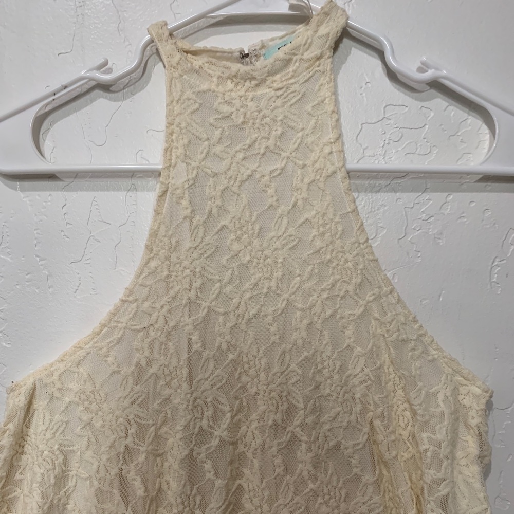 Lace tank top cropped( cream )